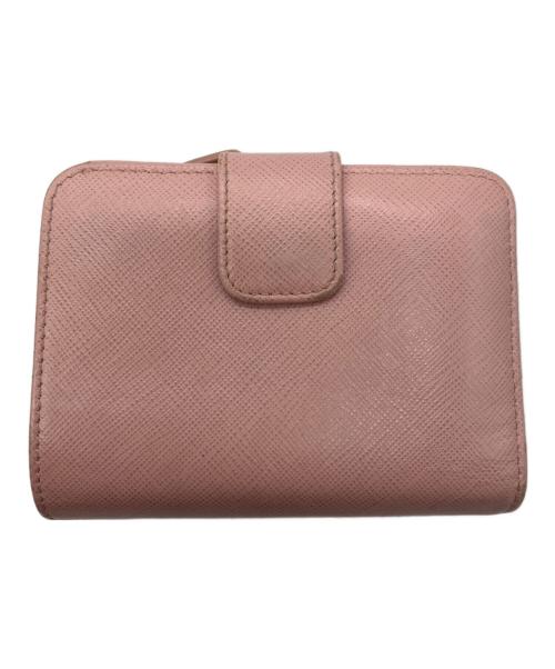 PRADA（プラダ）PRADA (プラダ) サフィアーノ2つ折り財布 ピンクの古着・服飾アイテム
