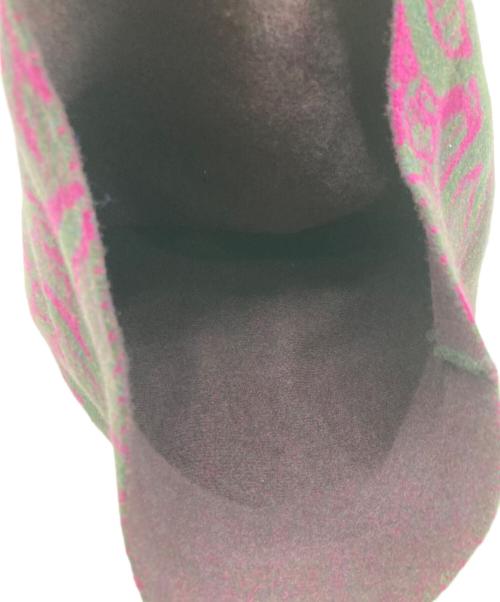 Vivienne Westwood（ヴィヴィアンウエストウッド）Vivienne Westwood (ヴィヴィアンウエストウッド) ジャガードニット帽 パープル×グレーの古着・服飾アイテム