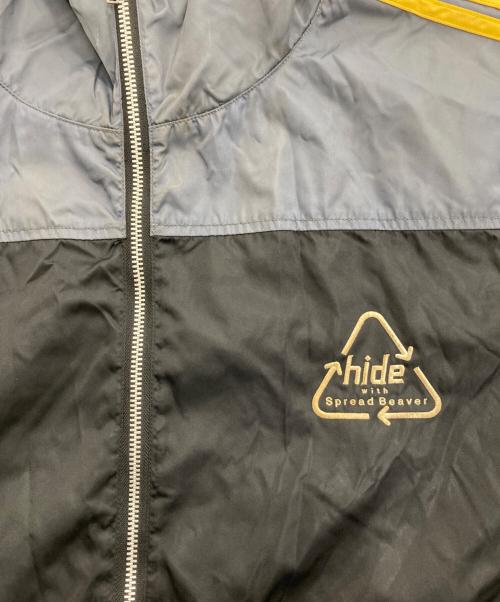 hide with spread beaver（ヒデウィズスプレッドビーバー）hide with spread beaver (ヒデウィズスプレッドビーバー) LEMONeD (レモネード) ナイロンジャケット　hide刺繍 ブラック×グレー サイズ:4の古着・服飾アイテム