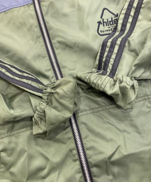 hide with spread beaver（ヒデウィズスプレッドビーバー）hide with spread beaver (ヒデウィズスプレッドビーバー) LEMONeD (レモネード) ナイロンジャケット　hide刺繍 グリーン×ネイビー サイズ:4の古着・服飾アイテム