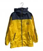 hide with spread beaver×LEMONEDヒデウィズスプレッドビーバー×レモネード）の古着「ナイロンジャケット　hide刺繍」｜ネイビー×イエロー