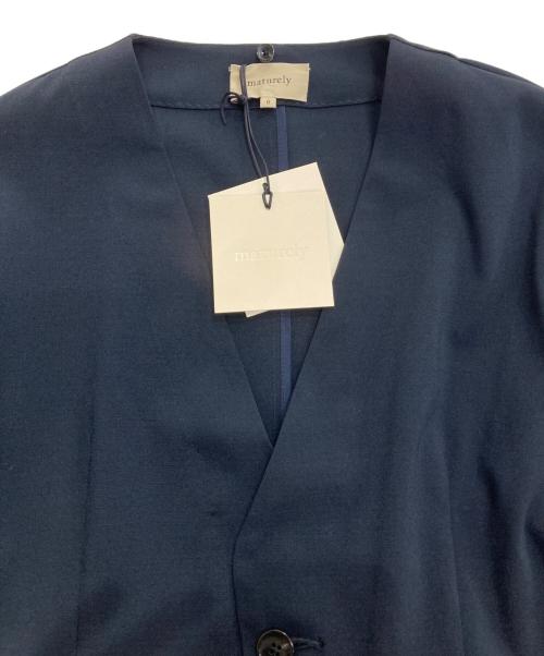 maturely（マチュアリー）maturely (マチュアリー) TW Detach Collar Jacket　13-18-0132-803 ネイビーの古着・服飾アイテム