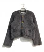 MACPHEEマカフィー）の古着「ムートン クルーネックカーディガン　12-02-44-02401」｜グレー