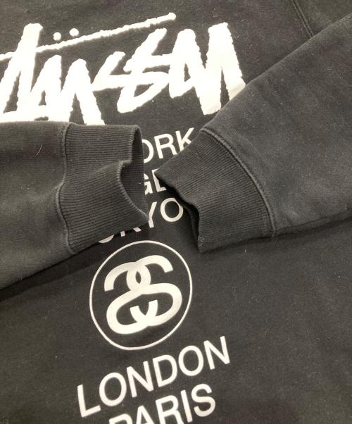 stussy（ステューシー）stussy (ステューシー) ロゴプリントクルーネックスウェット　23000SAS20 ブラック サイズ:Mの古着・服飾アイテム