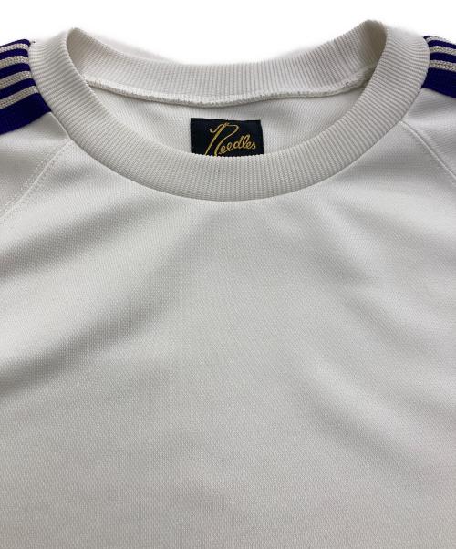 Needles（ニードルズ）Needles (ニードルズ) Track Crew Neck Shirt　MR285 ホワイト×パープル サイズ:Mの古着・服飾アイテム
