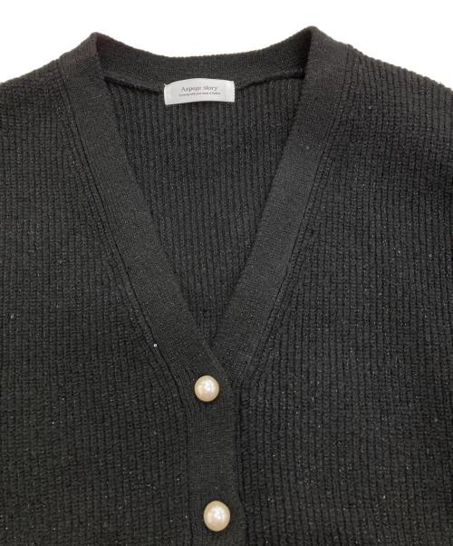 ARPEGE STORY（アルページュストーリー）Arpege story (アルページュストーリー) ラメスパンコールVカーデ　15459190 ブラック サイズ:2の古着・服飾アイテム