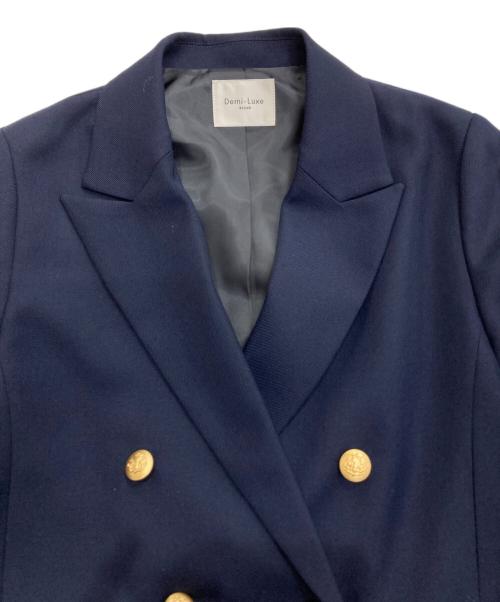 Demi-Luxe Beams（デミルクス ビームス）Demi-Luxe BEAMS (デミルクス ビームス) ドライギャバジン6ボタン ダブルジャケット　64-16-0532-126 ネイビー サイズ:34の古着・服飾アイテム