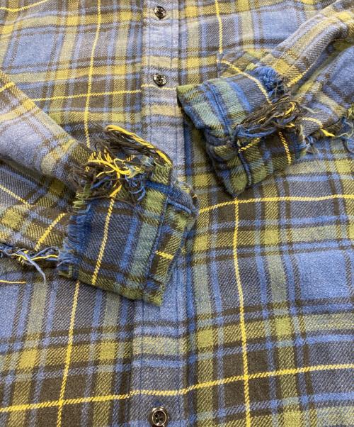 R13（アールサーティン）R13 (アールサーティン) SHREDDED SEAM SHIRT ブルー サイズ:Sの古着・服飾アイテム