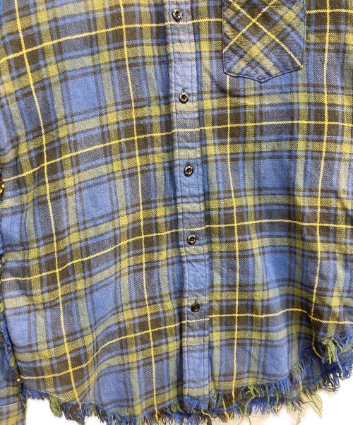 R13（アールサーティン）R13 (アールサーティン) SHREDDED SEAM SHIRT ブルー サイズ:Sの古着・服飾アイテム