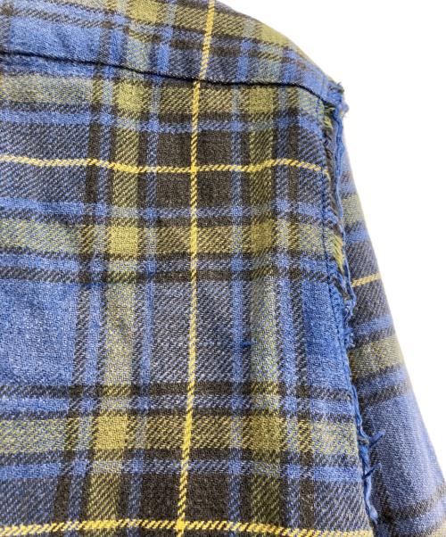 R13（アールサーティン）R13 (アールサーティン) SHREDDED SEAM SHIRT ブルー サイズ:Sの古着・服飾アイテム