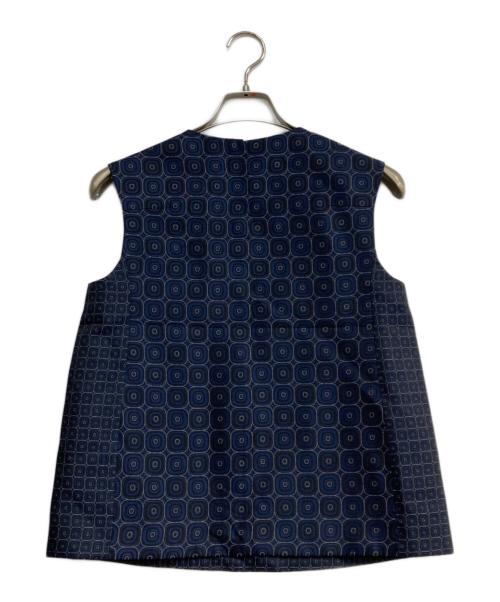 'S Max Mara（エスマックスマーラ）'S Max Mara (エスマックスマーラ) ジャガード総柄セットアップ ネイビー サイズ:J38の古着・服飾アイテム
