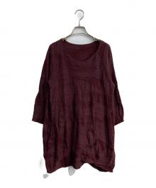 JURGEN LEHL（ヨーガンレール）の古着「ロングスリーブチュニック　J0114UB532」｜ボルドー