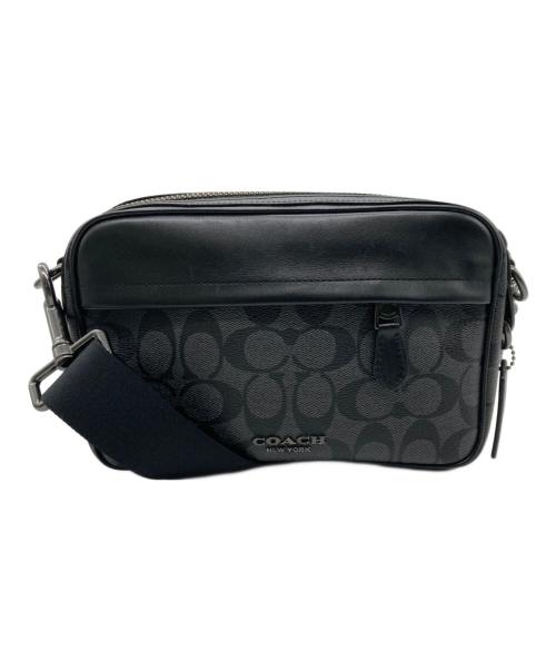 COACH（コーチ）COACH (コーチ) シグネチャーグラハムクロスボディショルダーバッグ グレー×ブラックの古着・服飾アイテム