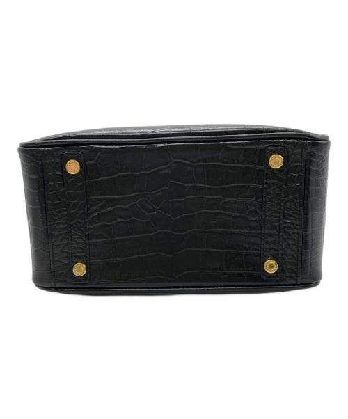 A.D.M.J.（エーディーエムジェイ）A.D.M.J. (エーディーエムジェイ) クロコ型押しミニトートバッグ ブラックの古着・服飾アイテム