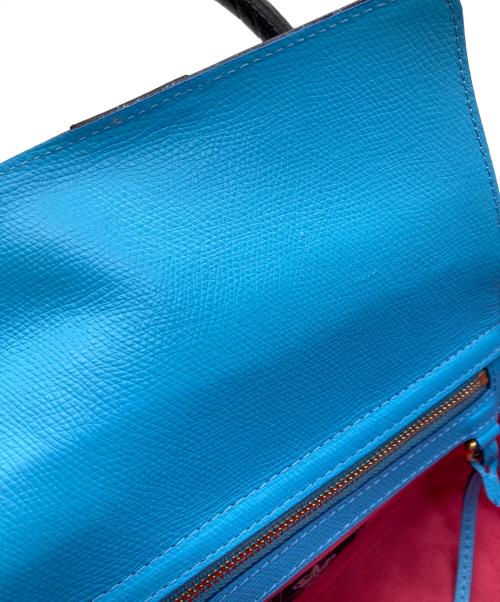 A.D.M.J.（エーディーエムジェイ）A.D.M.J. (エーディーエムジェイ) クロコ型押しミニトートバッグ ブラックの古着・服飾アイテム