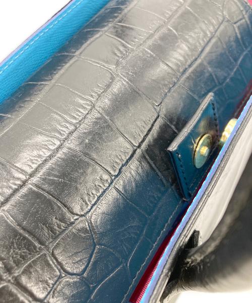 A.D.M.J.（エーディーエムジェイ）A.D.M.J. (エーディーエムジェイ) クロコ型押しミニトートバッグ ブラックの古着・服飾アイテム