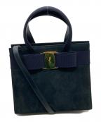 Salvatore Ferragamoサルヴァトーレ フェラガモ）の古着「ヴァラリボン2WAYバッグ」｜ネイビー