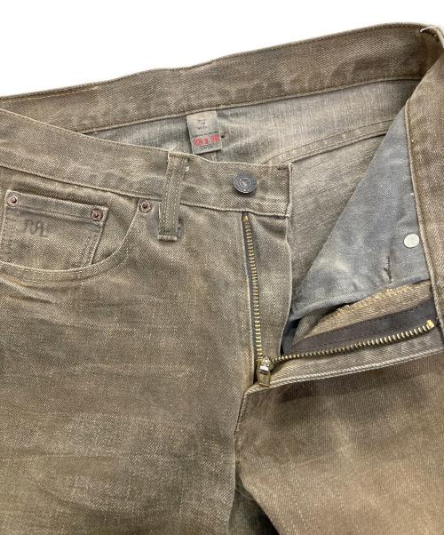 RRL（ダブルアールエル）RRL (ダブルアールエル) Slim Fit 5-Pocket Denim Distressed Brown Wash ブラウン サイズ:W28L30の古着・服飾アイテム