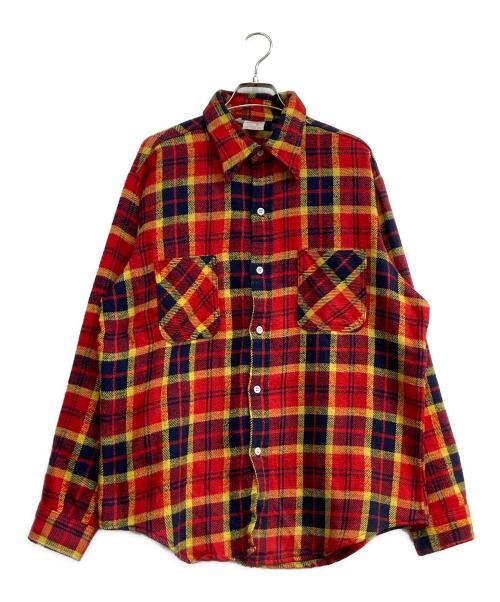 big mac（ビッグマック）BIG MAC (ビッグマック) 70'sチェックネルシャツ レッド×イエロー サイズ:Lの古着・服飾アイテム