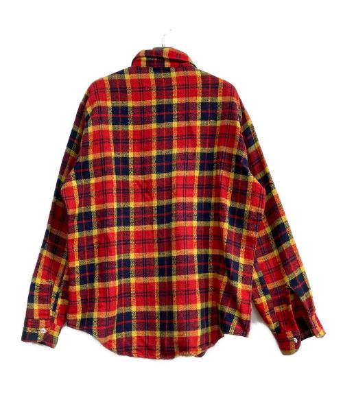 big mac（ビッグマック）BIG MAC (ビッグマック) 70'sチェックネルシャツ レッド×イエロー サイズ:Lの古着・服飾アイテム