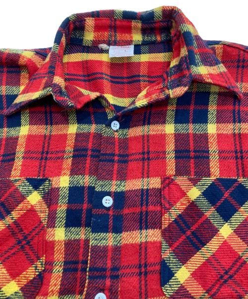 big mac（ビッグマック）BIG MAC (ビッグマック) 70'sチェックネルシャツ レッド×イエロー サイズ:Lの古着・服飾アイテム