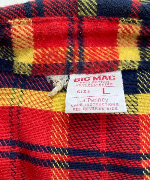 big mac（ビッグマック）BIG MAC (ビッグマック) 70'sチェックネルシャツ レッド×イエロー サイズ:Lの古着・服飾アイテム