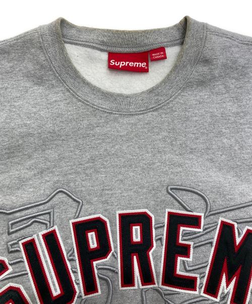 SUPREME（シュプリーム）Supreme (シュプリーム) kanji logo crewneck　20SS グレー サイズ:Lの古着・服飾アイテム