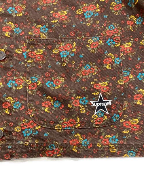 SUPREME（シュプリーム）Supreme (シュプリーム) Denim Chore Coat Flowers　22SS ブラウン サイズ:Mの古着・服飾アイテム