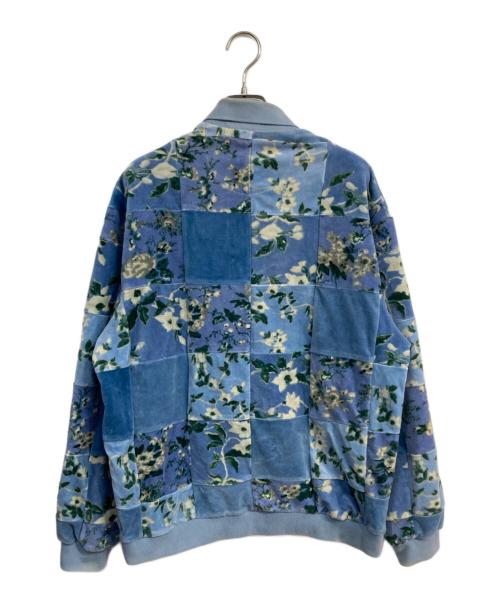 SUPREME（シュプリーム）Supreme (シュプリーム) Floral Patchwork Velour L/S POLO　21AW  ブルー サイズ:Mの古着・服飾アイテム