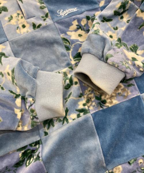 SUPREME（シュプリーム）Supreme (シュプリーム) Floral Patchwork Velour L/S POLO　21AW  ブルー サイズ:Mの古着・服飾アイテム