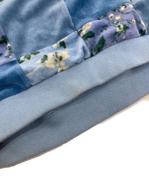 SUPREME（シュプリーム）Supreme (シュプリーム) Floral Patchwork Velour L/S POLO　21AW  ブルー サイズ:Mの古着・服飾アイテム