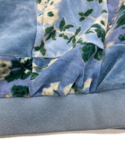 SUPREME（シュプリーム）Supreme (シュプリーム) Floral Patchwork Velour L/S POLO　21AW  ブルー サイズ:Mの古着・服飾アイテム