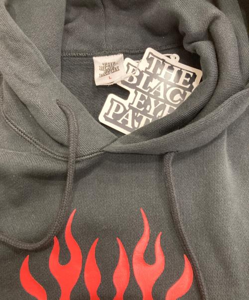 BlackEyePatch（ブラックアイパッチ）BlackEyePatch (ブラックアイパッチ) FLAME RIDER LOGO HOODIE ブラック サイズ:L 未使用品の古着・服飾アイテム