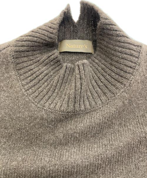 Nature's（ネイチャーズ）Nature's (ネイチャーズ) ヤクハイネックニット ブラウン サイズ:Mの古着・服飾アイテム