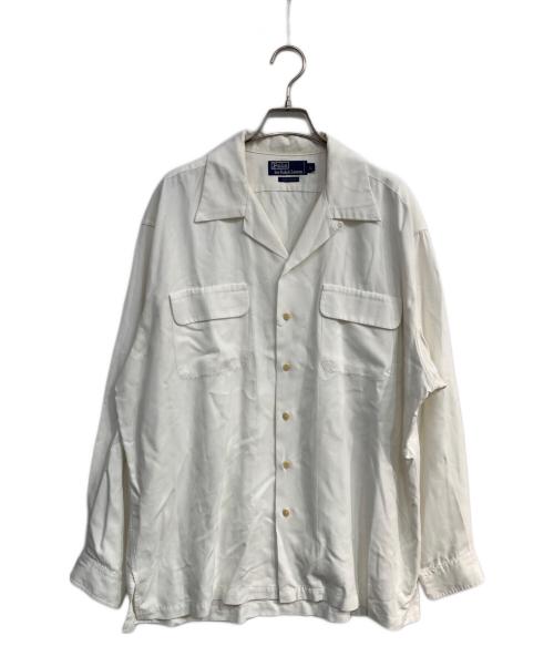 POLO RALPH LAUREN（ポロ・ラルフローレン）POLO RALPH LAUREN (ポロ・ラルフローレン) オープンカラーレーヨンシャツ ホワイト サイズ:Lの古着・服飾アイテム