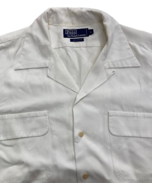 POLO RALPH LAUREN（ポロ・ラルフローレン）POLO RALPH LAUREN (ポロ・ラルフローレン) オープンカラーレーヨンシャツ ホワイト サイズ:Lの古着・服飾アイテム