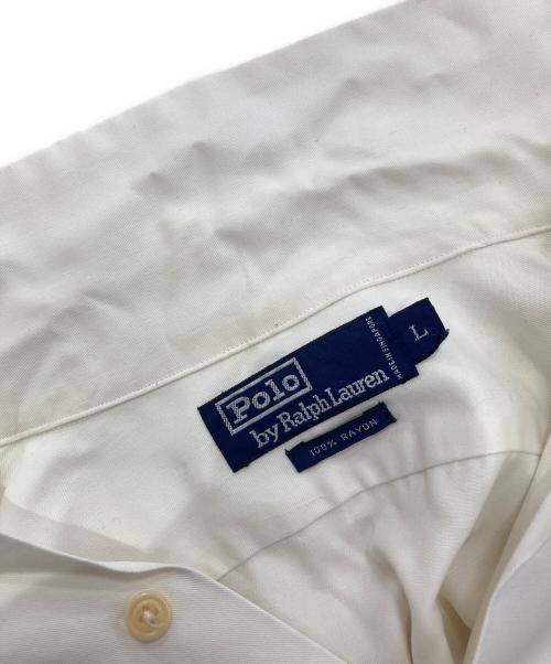 POLO RALPH LAUREN（ポロ・ラルフローレン）POLO RALPH LAUREN (ポロ・ラルフローレン) オープンカラーレーヨンシャツ ホワイト サイズ:Lの古着・服飾アイテム