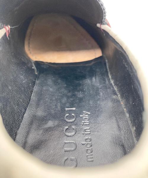 GUCCI（グッチ）GUCCI (グッチ) クロコ×オーストリッチ型押しホースビットローファー ホワイト×ブラック サイズ:6の古着・服飾アイテム