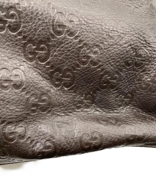 GUCCI（グッチ）GUCCI (グッチ) レザーショルダーバッグ ブラウンの古着・服飾アイテム