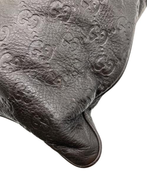 GUCCI（グッチ）GUCCI (グッチ) レザーショルダーバッグ ブラウンの古着・服飾アイテム