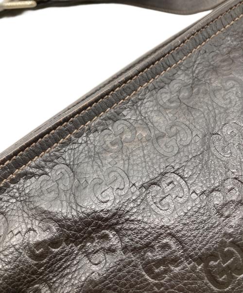 GUCCI（グッチ）GUCCI (グッチ) レザーショルダーバッグ ブラウンの古着・服飾アイテム