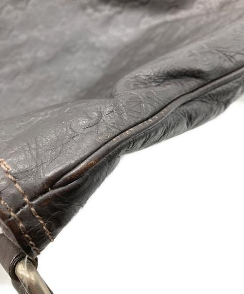 GUCCI（グッチ）GUCCI (グッチ) レザーショルダーバッグ ブラウンの古着・服飾アイテム