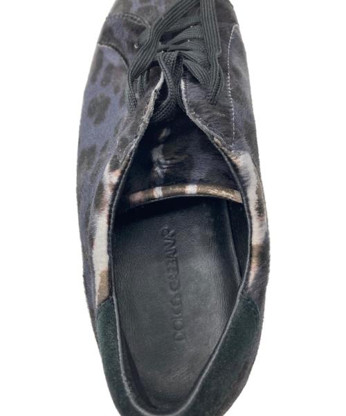 DOLCE & GABBANA（ドルチェ＆ガッバーナ）DOLCE & GABBANA (ドルチェ＆ガッバーナ) ハラコレオパードローカットスニーカー パープル サイズ:6の古着・服飾アイテム