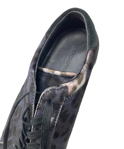 DOLCE & GABBANA（ドルチェ＆ガッバーナ）DOLCE & GABBANA (ドルチェ＆ガッバーナ) ハラコレオパードローカットスニーカー パープル サイズ:6の古着・服飾アイテム