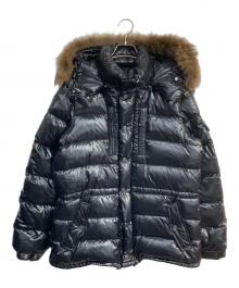 MONCLER（モンクレール）の古着「ROD ファー付きダウンジャケット　44502/96/68950」｜ブラック
