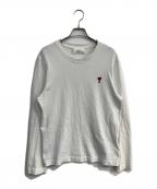 AMI Alexandre Mattiussiアミアレクサンドルマテュッシ）の古着「ハート刺繍ロングスリーブカットソー　UTS205.726」｜ホワイト