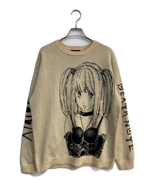 X-LARGE（エクストララージ）X-LARGE (エクストララージ) DEATHNOTE (デスノート) MISA KNITSWEATER　ミサミサ/弥海砂　101214015004 ベージュ サイズ:Mの古着・服飾アイテム