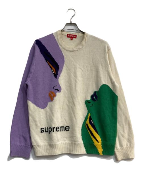 SUPREME（シュプリーム）Supreme (シュプリーム) Faces Sweater ホワイト サイズ:Mの古着・服飾アイテム