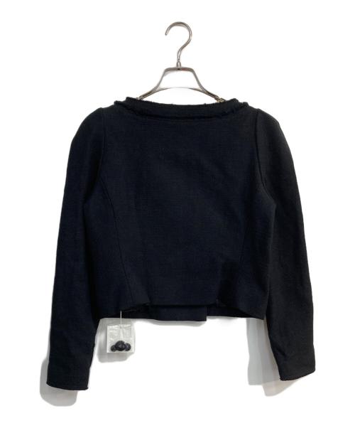 L'AUBE BLANC（ローブ ブラン）L'AUBE BLANC (ローブ ブラン) Gigot Sleeve Tweed Jacket ブラック サイズ:Free 未使用品の古着・服飾アイテム