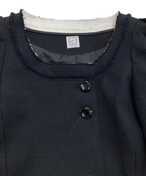 L'AUBE BLANC（ローブ ブラン）L'AUBE BLANC (ローブ ブラン) Gigot Sleeve Tweed Jacket ブラック サイズ:Free 未使用品の古着・服飾アイテム